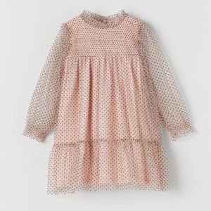 BRAND NEW!! Zara baby girl Flocked Combination Polka Dot dress 2-3T